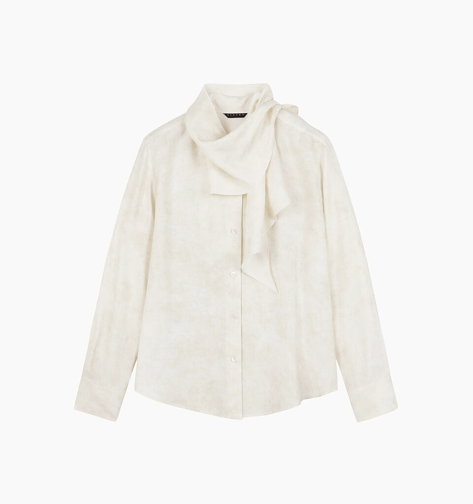 Cream shirt with scarf - sisley k shirts - Creamy White | Sisley K image number 2
